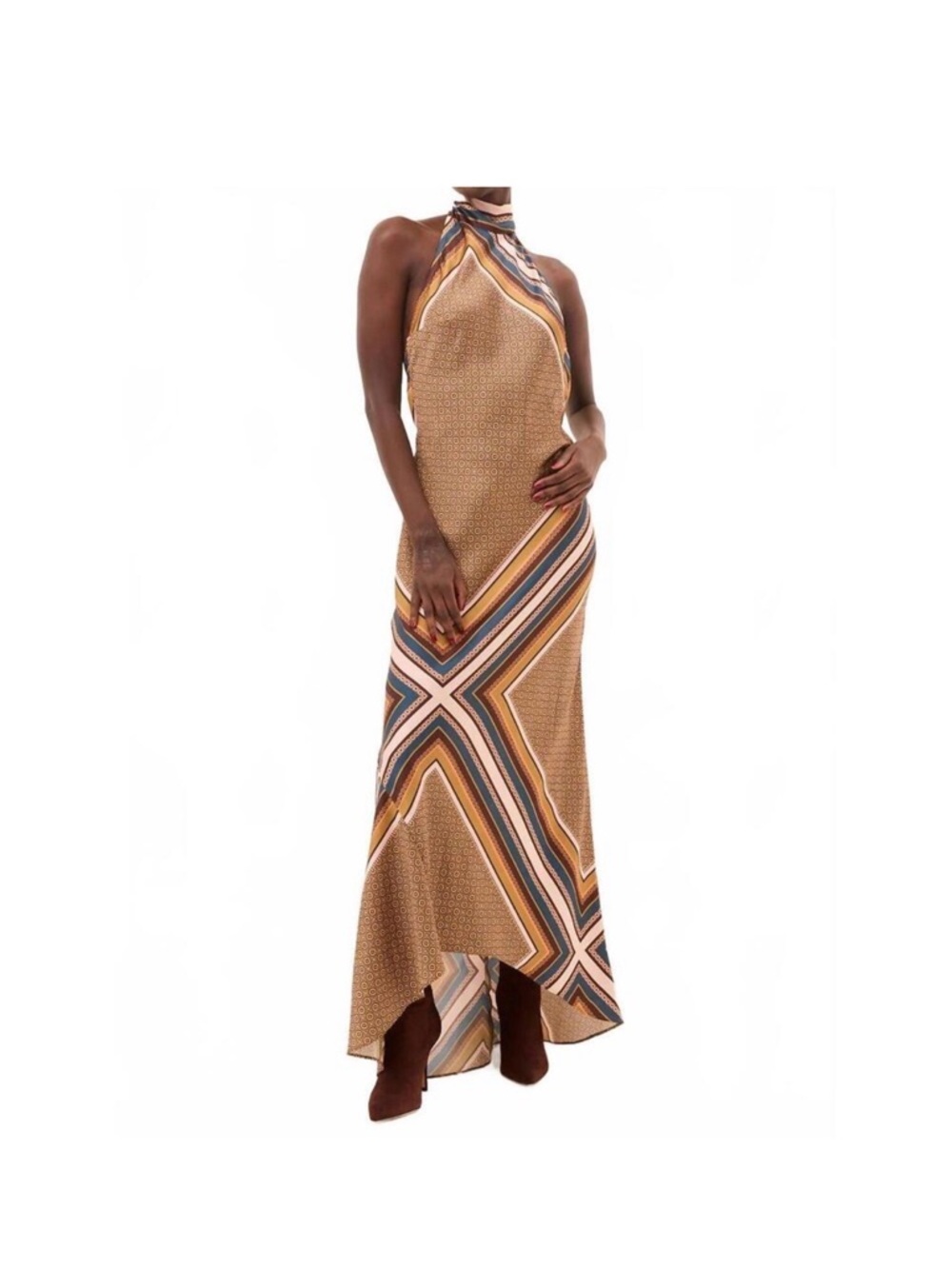 Misa Los Angeles Minerva Halter Open Back Dress